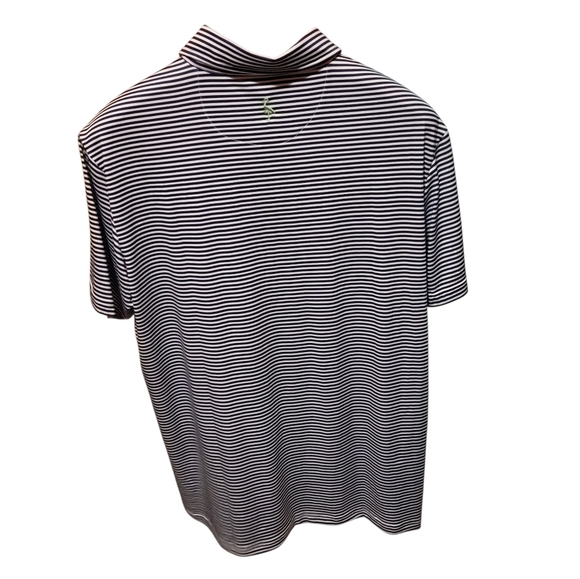 Tailor Byrd Navy Striped Performance Golf Polo UPF Quick dry Shirt Size XL NEW! - Picture 2 of 7